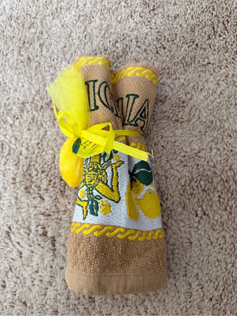 Lemon Print Decorative Kitchen Towel Set